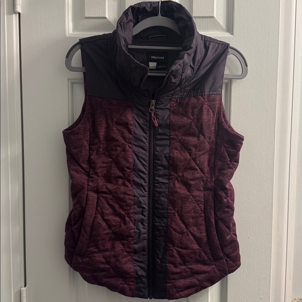 Marmot Maroon and Dark Purple Quilted Vest